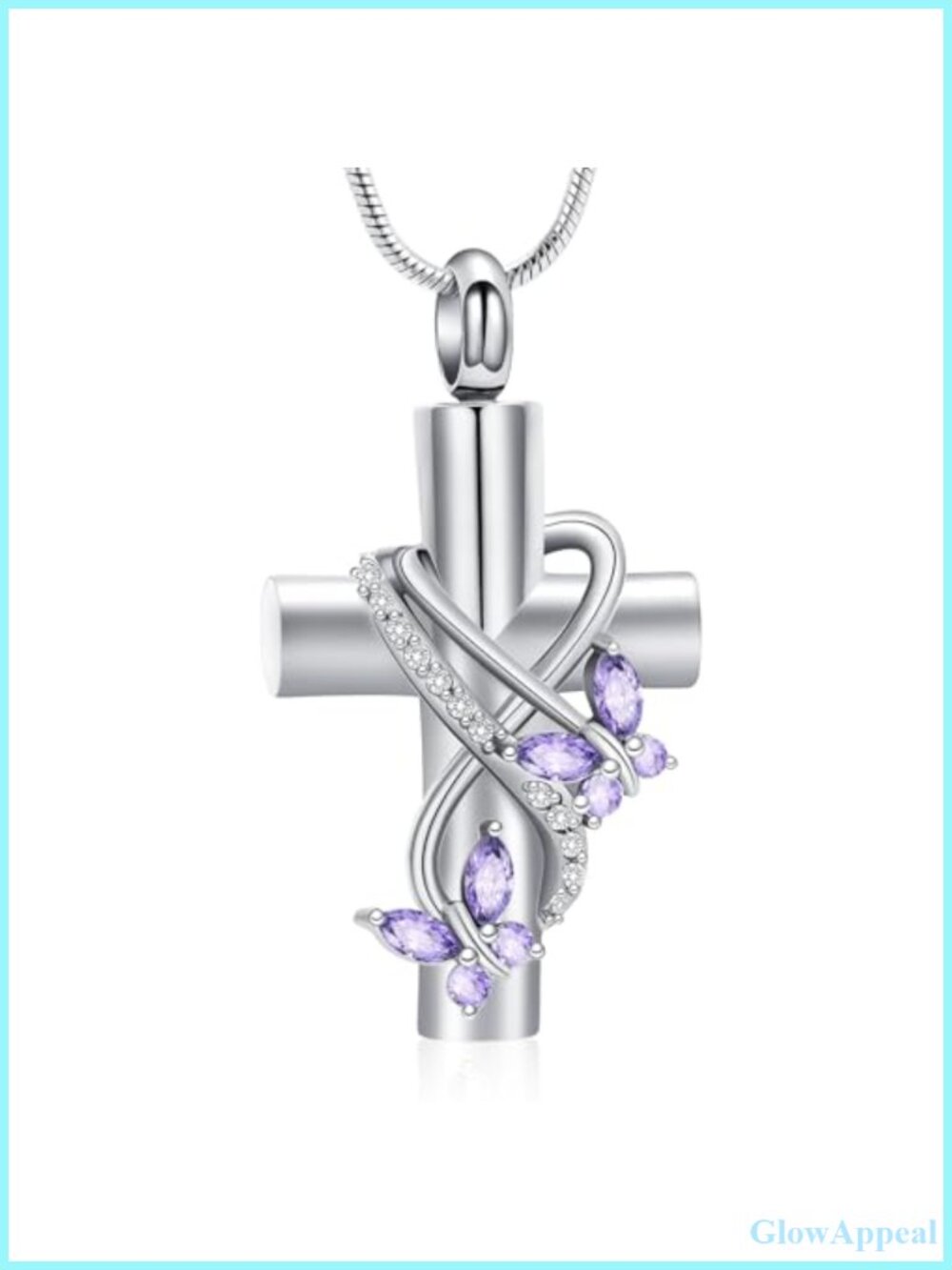 Cremation Urn Necklace Butterfly Pendant Stainless Steel Memorial Ashes Keepsake